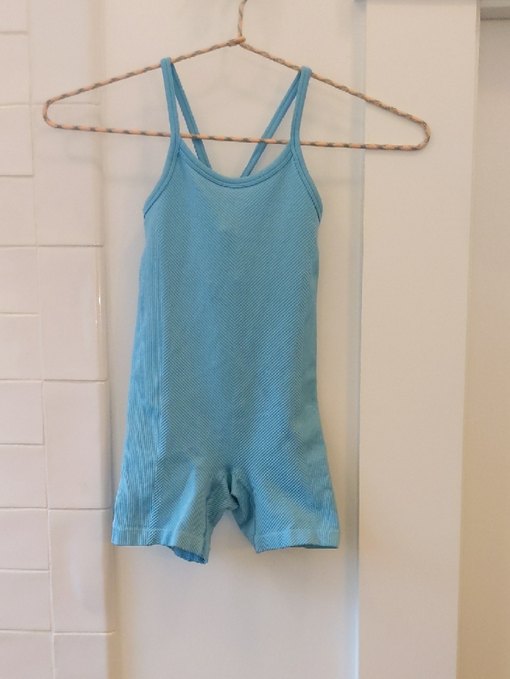 all in motion Light Blue Ribbed Seamless Romper Onesie